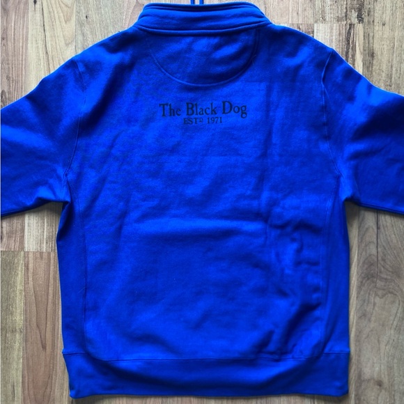 The Black Dog Mock Neck Royal Blue Pullover Heavy Sweatshirt Mens Medium Pockets - Picture 9 of 10
